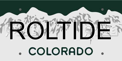 ROLTIDE Colorado License Plate