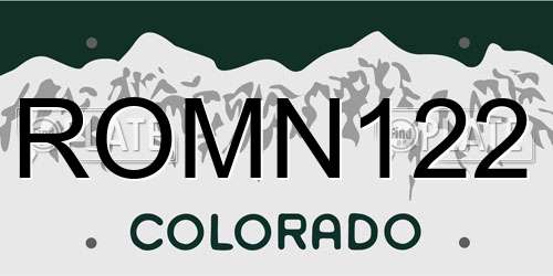 ROMN122 Colorado License Plate