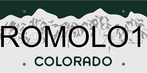 ROMOLO1 Colorado License Plate
