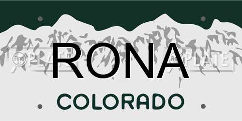 RONA Colorado License Plate