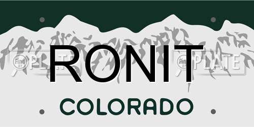 RONIT Colorado License Plate
