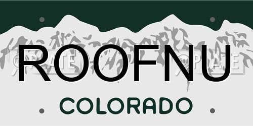 ROOFNU Colorado License Plate