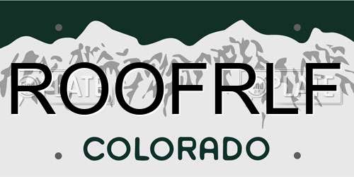 ROOFRLF Colorado License Plate