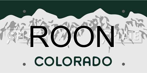 ROON Colorado License Plate