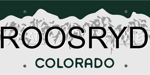 ROOSRYD Colorado License Plate