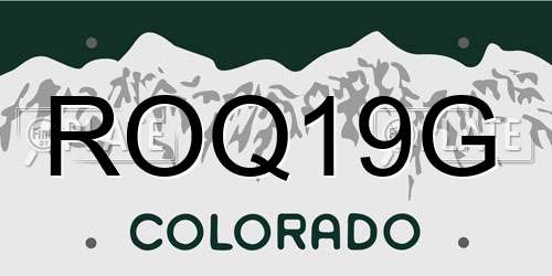 ROQ19G Colorado License Plate