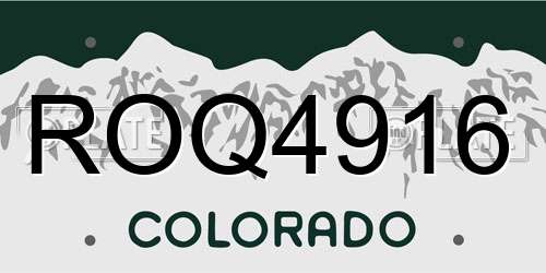 ROQ4916 Colorado License Plate