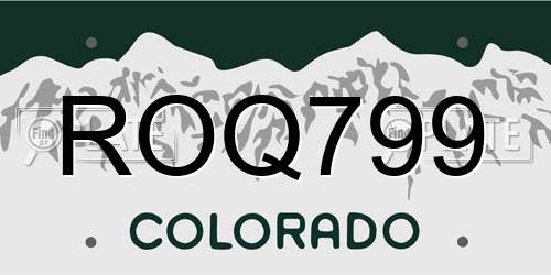 ROQ799 Colorado License Plate