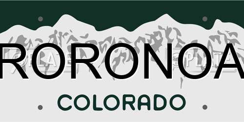 RORONOA Colorado License Plate