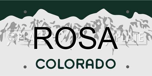 ROSA Colorado License Plate