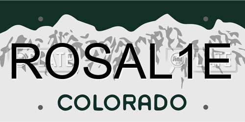 ROSAL1E Colorado License Plate
