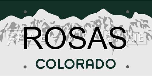 ROSAS Colorado License Plate
