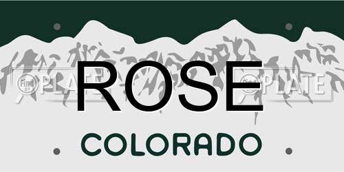 ROSE Colorado License Plate