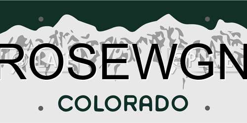 ROSEWGN Colorado License Plate