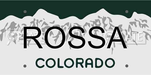 ROSSA Colorado License Plate