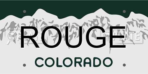 ROUGE Colorado License Plate