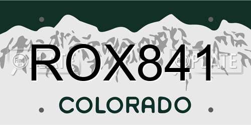 ROX841 Colorado License Plate