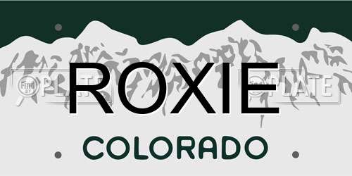 ROXIE Colorado License Plate