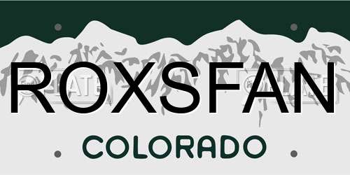 ROXSFAN Colorado License Plate