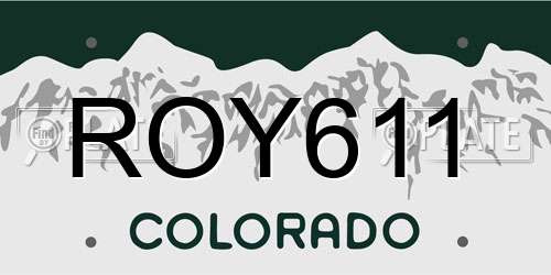 ROY611 Colorado License Plate