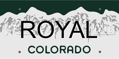 ROYAL Colorado License Plate