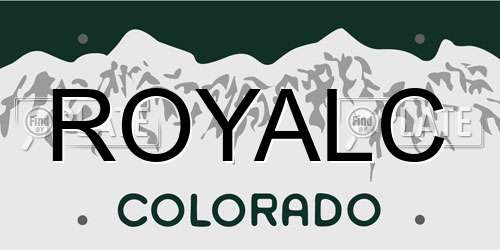 ROYALC Colorado License Plate