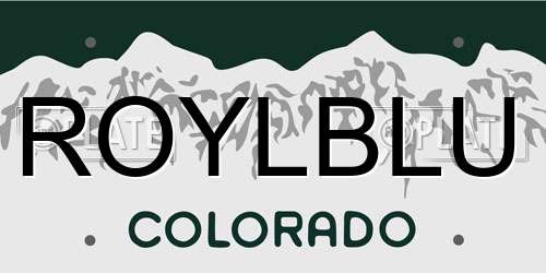 ROYLBLU Colorado License Plate