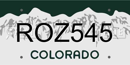 ROZ545 Colorado License Plate