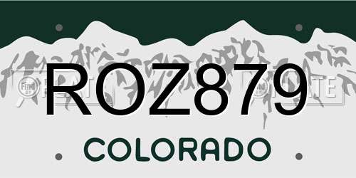 ROZ879 Colorado License Plate