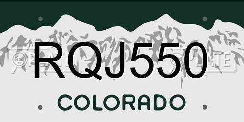 RQJ550 Colorado License Plate