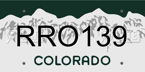 RRO139 Colorado License Plate