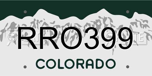 RRO399 Colorado License Plate