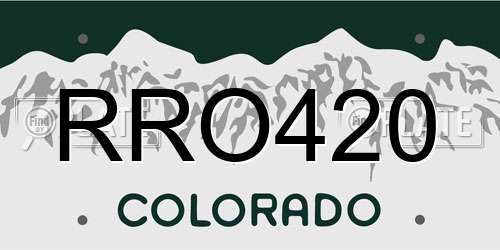 RRO420 Colorado License Plate