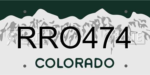 RRO474 Colorado License Plate