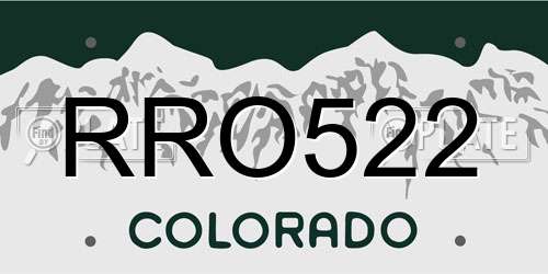 RRO522 Colorado License Plate