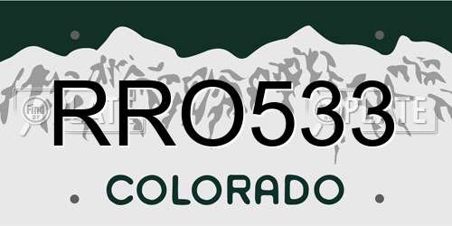 RRO533 Colorado License Plate