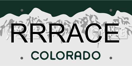 RRRACE Colorado License Plate