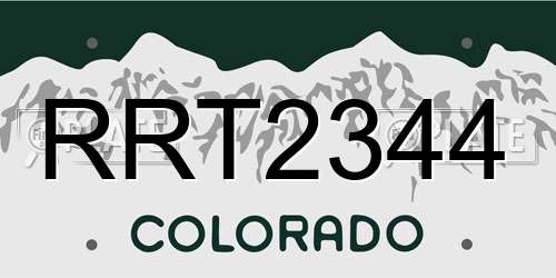 RRT2344 Colorado License Plate