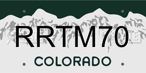RRTM70 Colorado License Plate