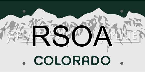 RSOA Colorado License Plate