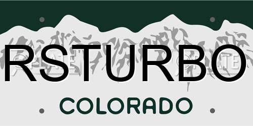 RSTURBO Colorado License Plate