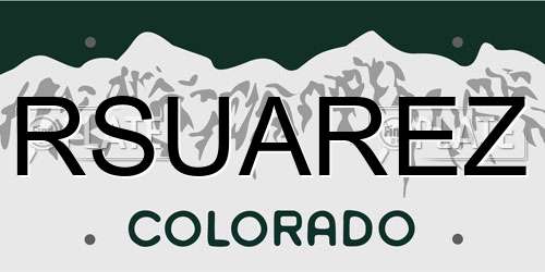 RSUAREZ Colorado License Plate