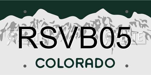 RSVB05 Colorado License Plate