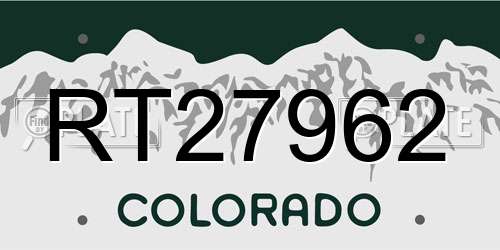 RT27962 Colorado License Plate