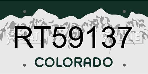RT59137 Colorado License Plate