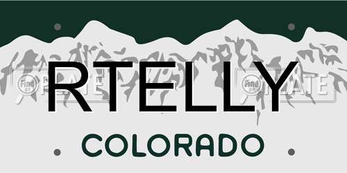 RTELLY Colorado License Plate