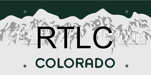 RTLC Colorado License Plate