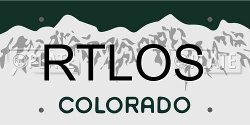 RTLOS Colorado License Plate
