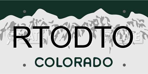 RTODTO Colorado License Plate