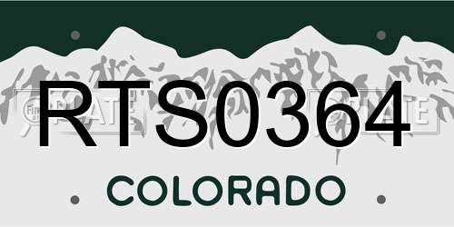 RTS0364 Colorado License Plate